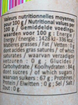 Nappage caramel bio nutrition facts table