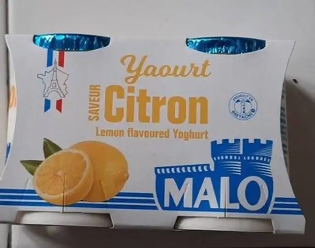 Yaourt saveur citron front packaging