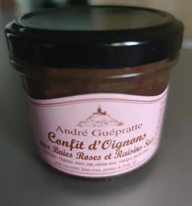 Confit d'oignons aux baies rose et raisins sec front packaging