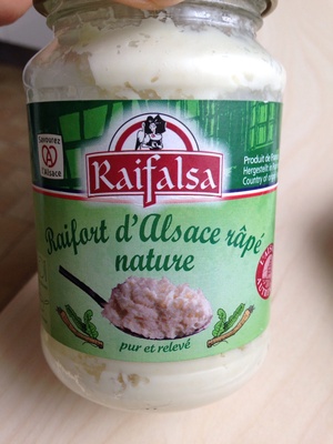 Raifort d'Alsace râpé Nature front packaging