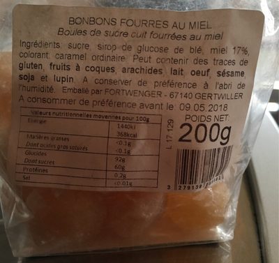 Boules de sucre cuit fourrees  au miel