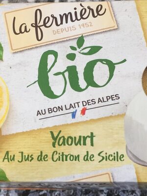 Yaourt au jus de citron de sicile front packaging
