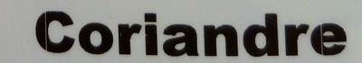 Coriandre ingredients label