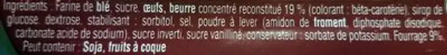 Étoiles Fourrées Fruits ingredients label