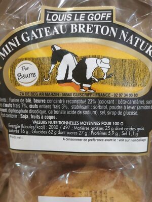 Mini gâteau breton nature front packaging