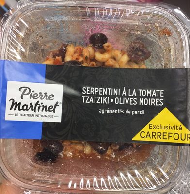 Serpentini à la Tomate, Tzatziki, Olives Noires