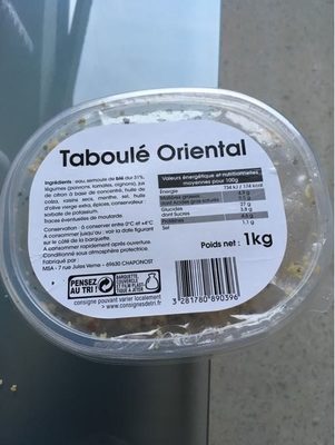 Taboulé Oriental front packaging