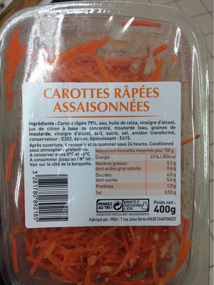 Carottes Rapées assaisonnées