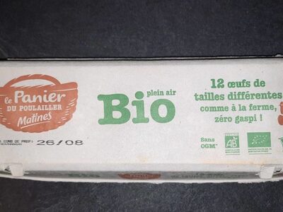 12 œufs de tailles différentes bio