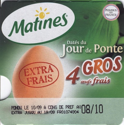4 Gros oeufs frais