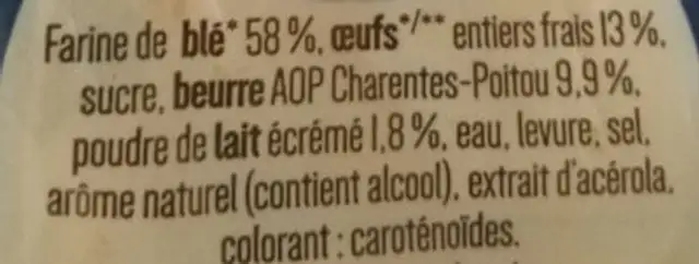 10 Pains au lait frais pur beurre 350g ingredients label