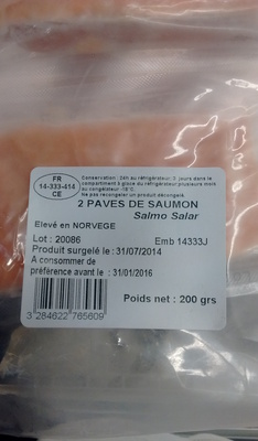 Pavés de saumon front packaging