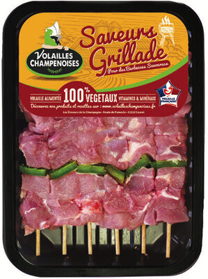 6 brochettes de dinde Poivron vert