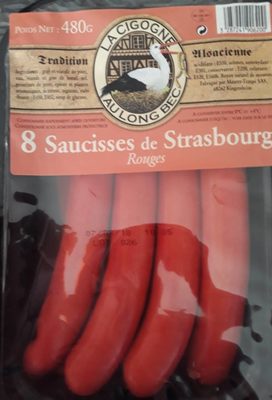 8 saucisses de Strasbourg rouges front packaging
