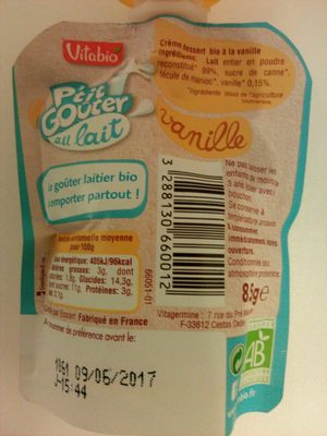 P'tit Goûter au Lait Vanille