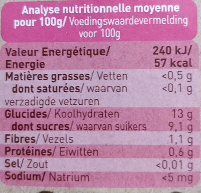 Pomme Abricot d'Occitanie céréale nutrition facts table