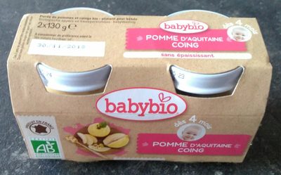 Babybio pomme & coing front packaging