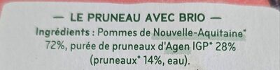 Pomme de Nouvelle-Aquitaine  Pruneau d'Agen ingredients label