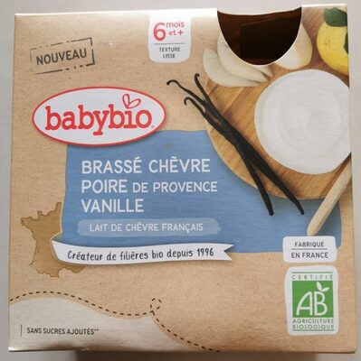 Brassé chèvre poire de Provence vanille front packaging