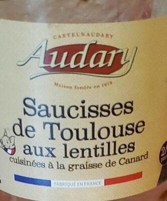 Saucisses de Toulouse aux lentilles front packaging