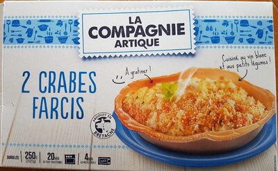 Mélange de chair de crabe tourteau cuite et de surimi de chair de poissons saveur crabe dans une sauce crémeuse aux petits légumes relevée de vin blanc, surgelé.