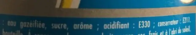 Limonade Cot Americain ingredients label