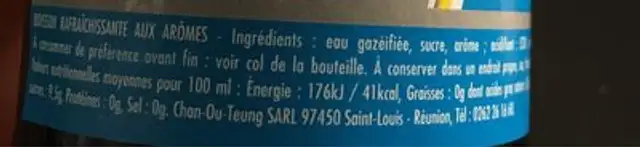 Limonade Cot Americain nutrition facts table