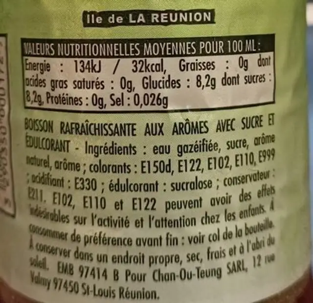 Portello nutrition facts table