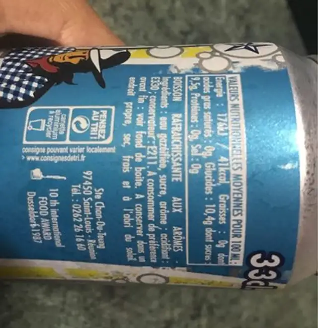 Cot Américain ingredients label