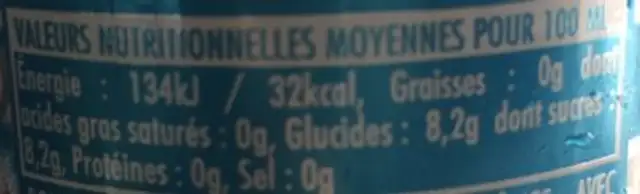 Cot Américain nutrition facts table