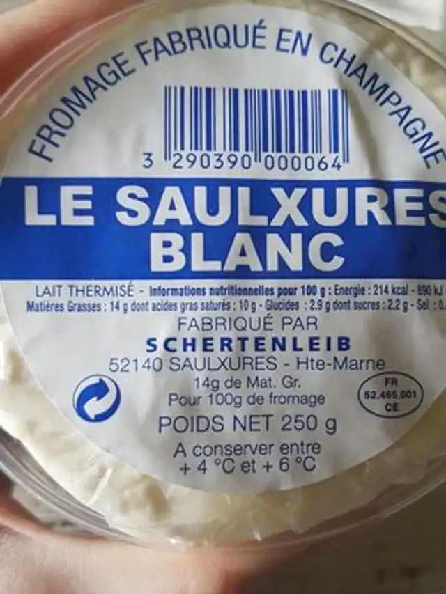 Le saulxures blanc ingredients label
