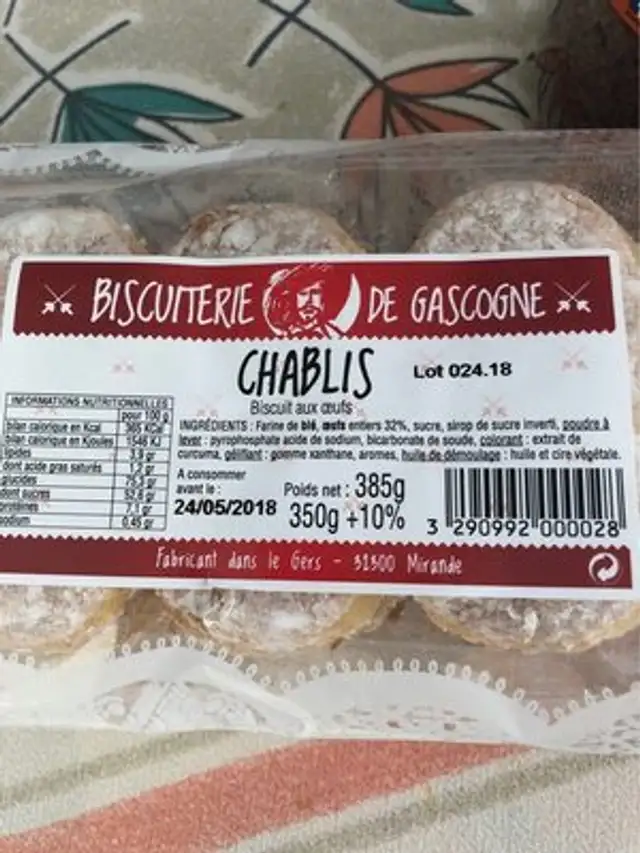 Chablis biscuit aux oeufs