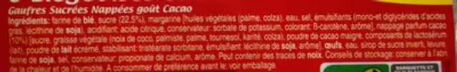 Gaufre Chocolat ingredients label