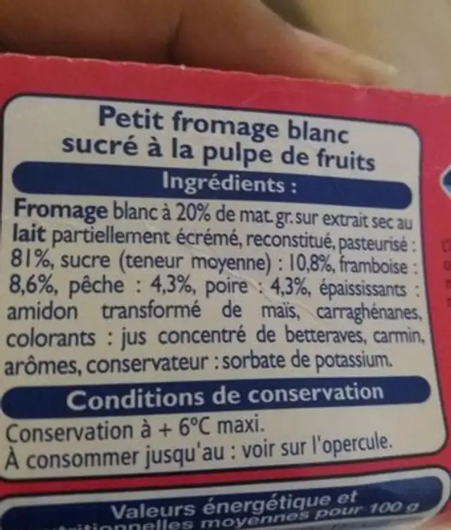 Petits sacripants ingredients label