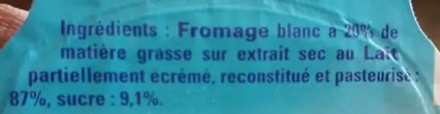 Petits filous ingredients label