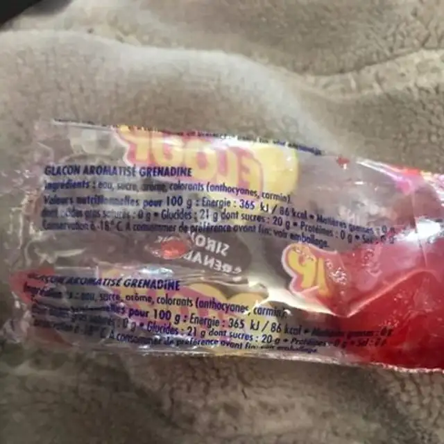 Floup nutrition facts table