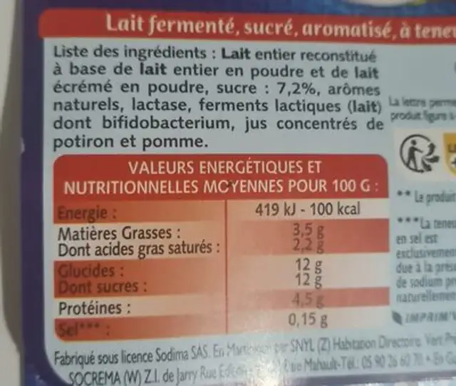 Unknown ingredients label