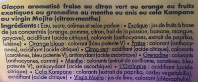 Floup Fraise X 4 ingredients label