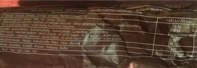 Maison Héritage nutrition facts table