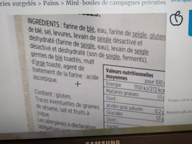 Mini-boules de campagnes précuites -6×45g ingredients label