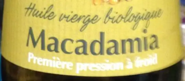 HUILE DE MACADAMIA ingredients label
