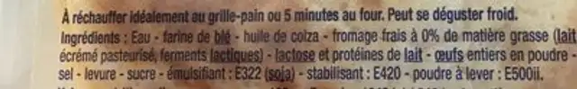 Blinis à Toaster ingredients label