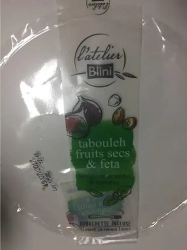 Tabouleh feta & fruits secs jus de passion ATELIER BLINI nutrition facts table
