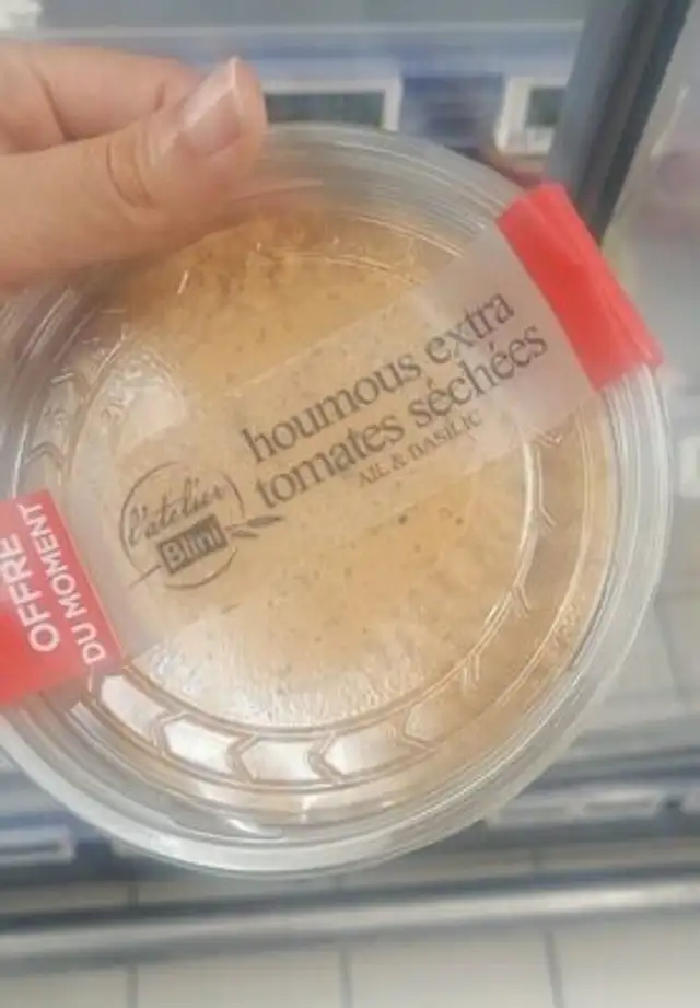 Houmous exta tomates séchés front packaging