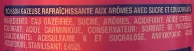 Exotique ingredients label