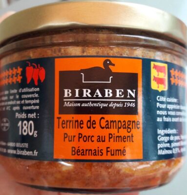 Terrine de campagne pur porc au piment béarnais fumé
