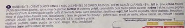 Mes 6 Passionata Vanille Caramel ingredients label