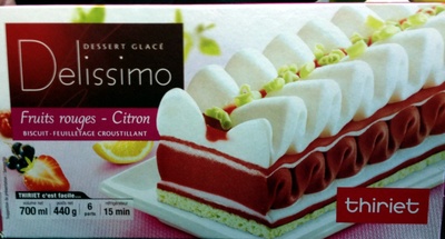 Dessert glacé Delissimo Fruits Rouges Citron Biscuit