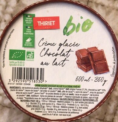 Crème glacée chocolat au lait