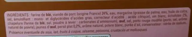 10 feuilletés à la viande ingredients label